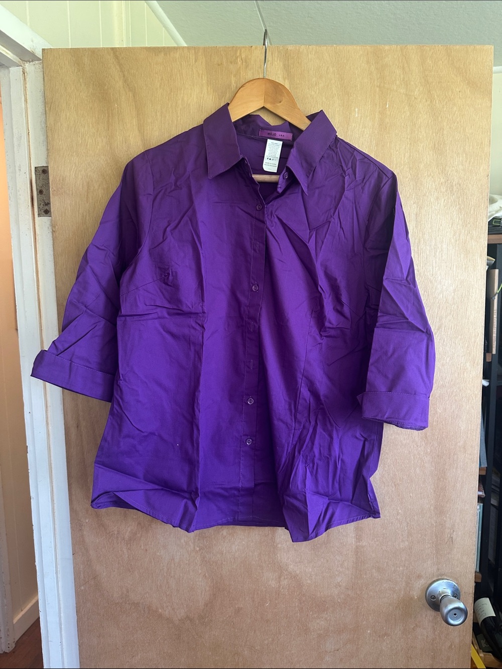 Purple Button-Down Shirt - Women’s Classic Collared Top